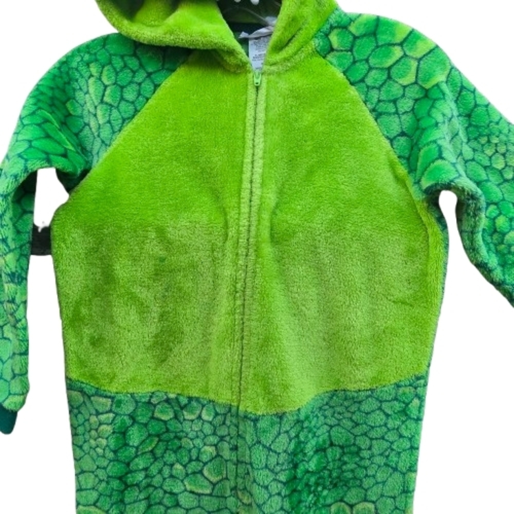Saint Eve Dino Green Dinosaur Youth Kids One Piece Blanket Sleeper Size 7-8 - Picture 3 of 12